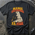 
Lystfisker – Mange kvitteringer få fisk – Unisex T-Shirt med tryk foran, farve: Sort
