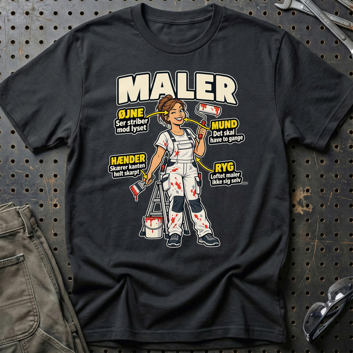 Maler – Anatomi T-Shirt – Sort