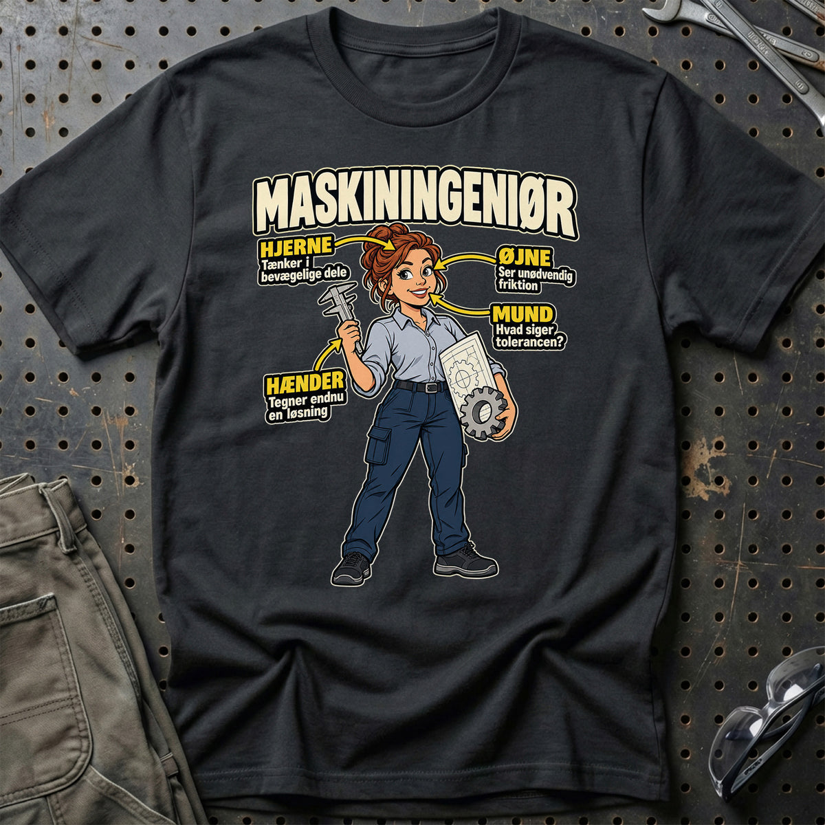Maskiningeniør – Anatomi T-Shirt – Sort