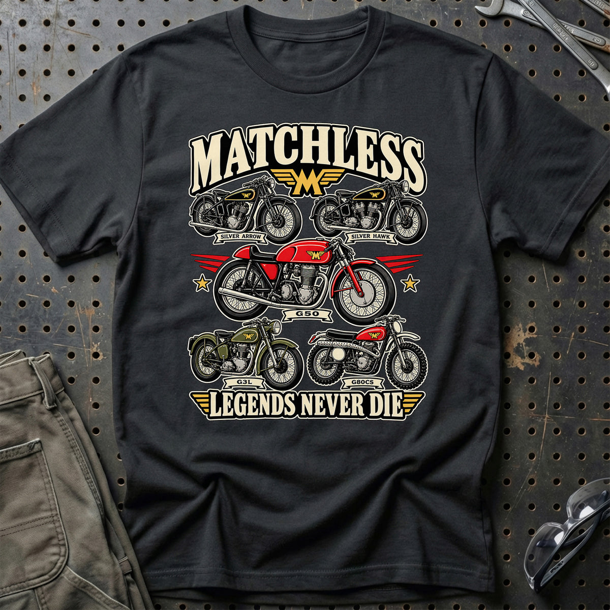 Matchless Legends Never Die T-Shirt – Sort