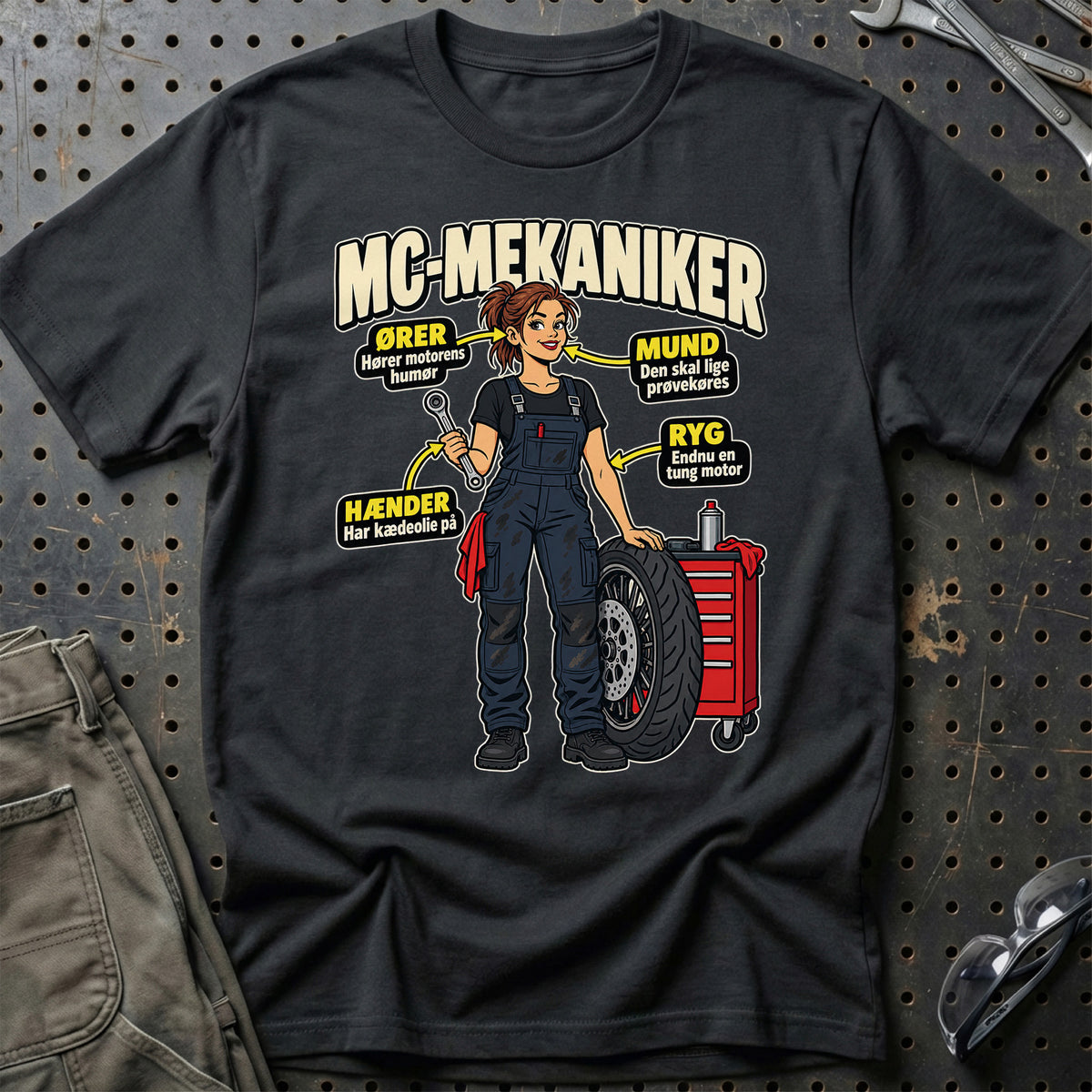 MC-mekaniker – Anatomi T-Shirt – Sort