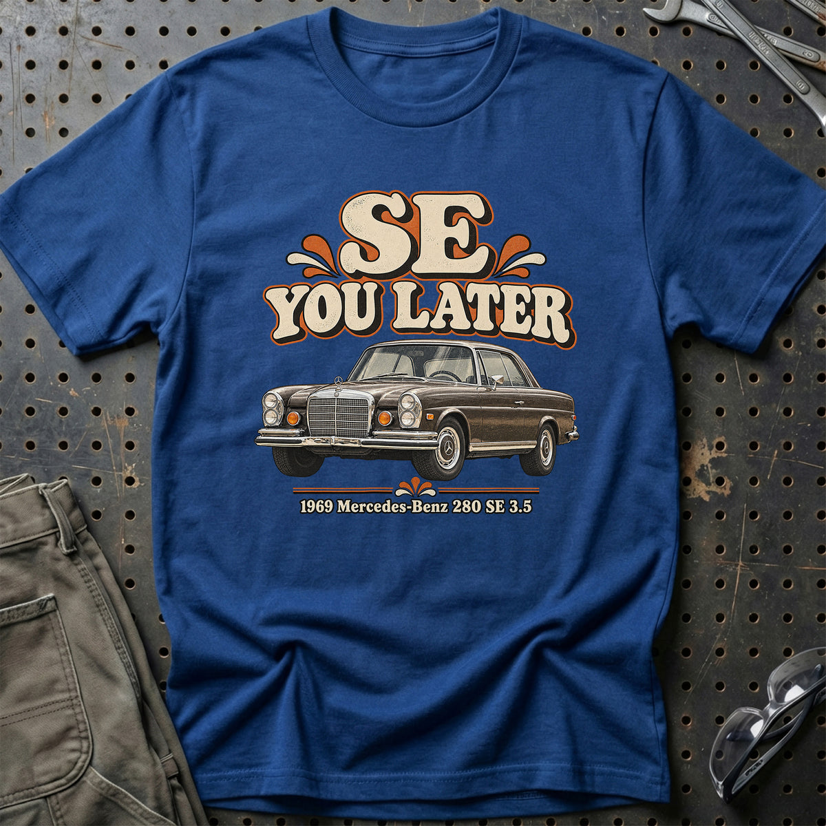 
Mercedes-Benz 280 SE 3.5 1969 – SE You Later T-Shirt – Blå Royal