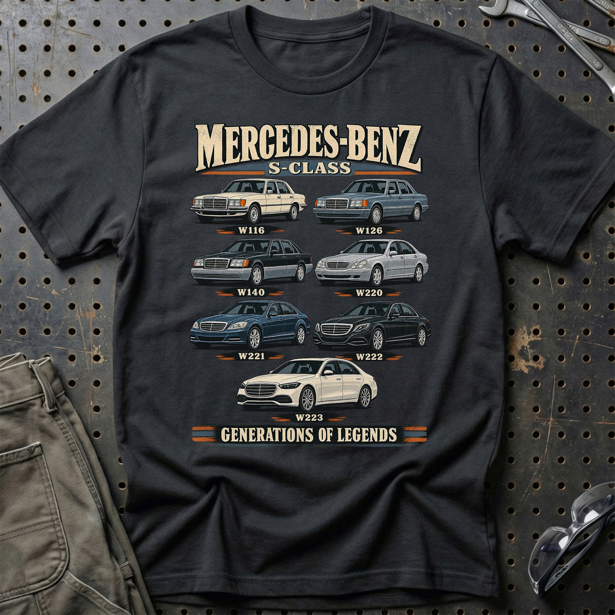 
Mercedes-Benz S-Class – Generations of Legends T-Shirt – Sort