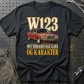 
Mercedes W123 – Min Mercedes har alder og karakter – Unisex T-Shirt – Sort