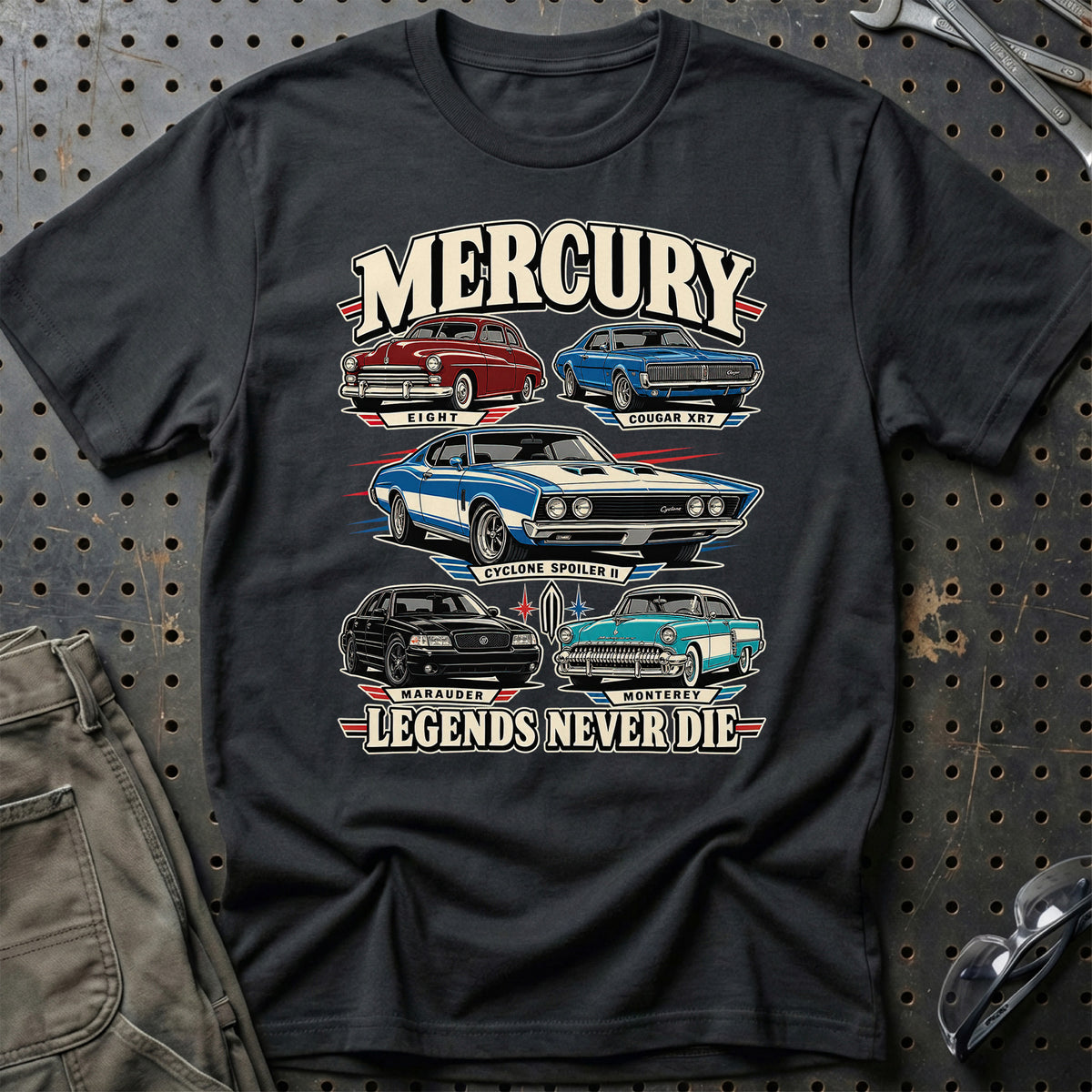 Mercury Legends Never Die T-Shirt – Sort