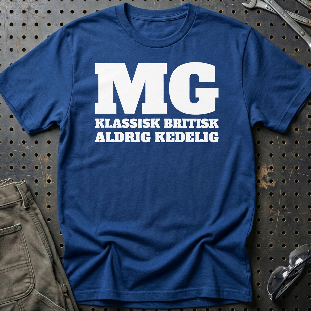 MG – Klassisk Britisk – Aldrig Kedelig T-Shirt – Blå Royal