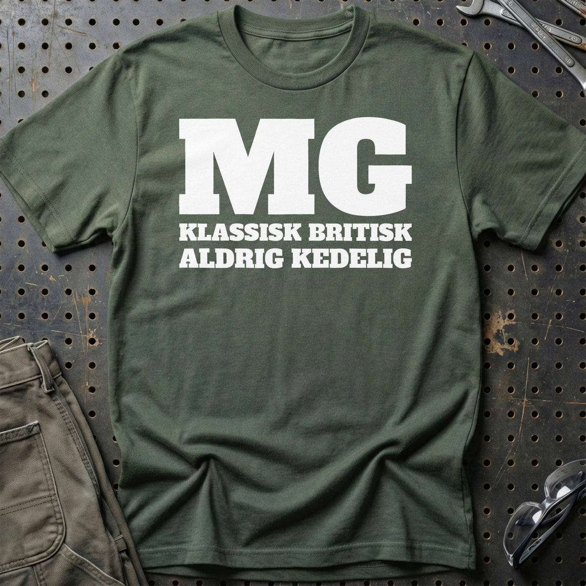 MG – Klassisk Britisk – Aldrig Kedelig T-Shirt – Grøn Militær