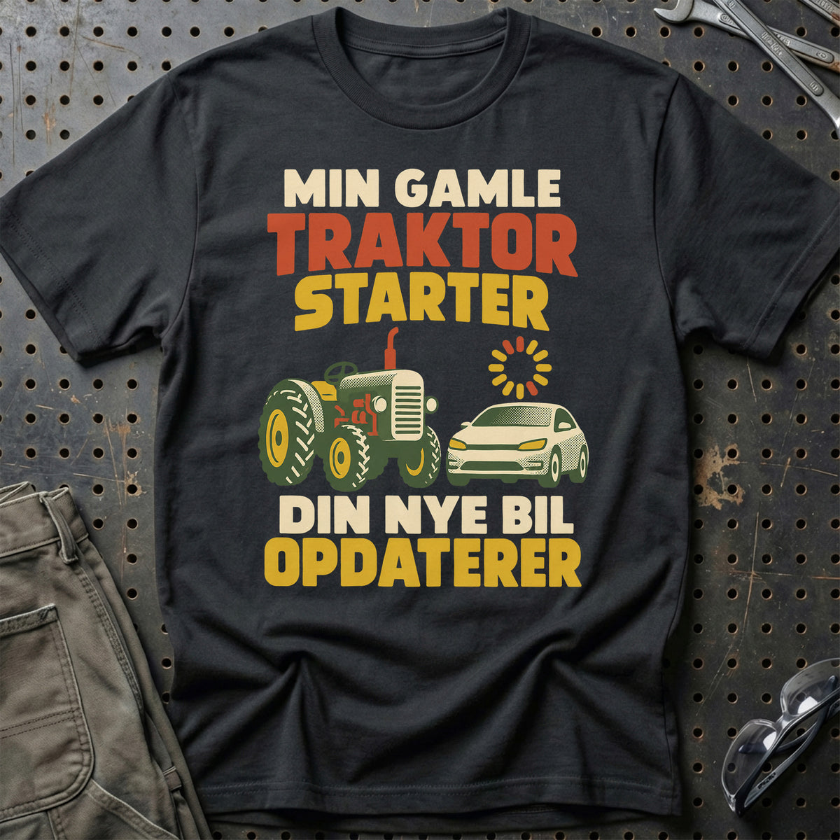 
Min gamle traktor starter din nye bil opdaterer – Retro – Unisex T-Shirt – Sort