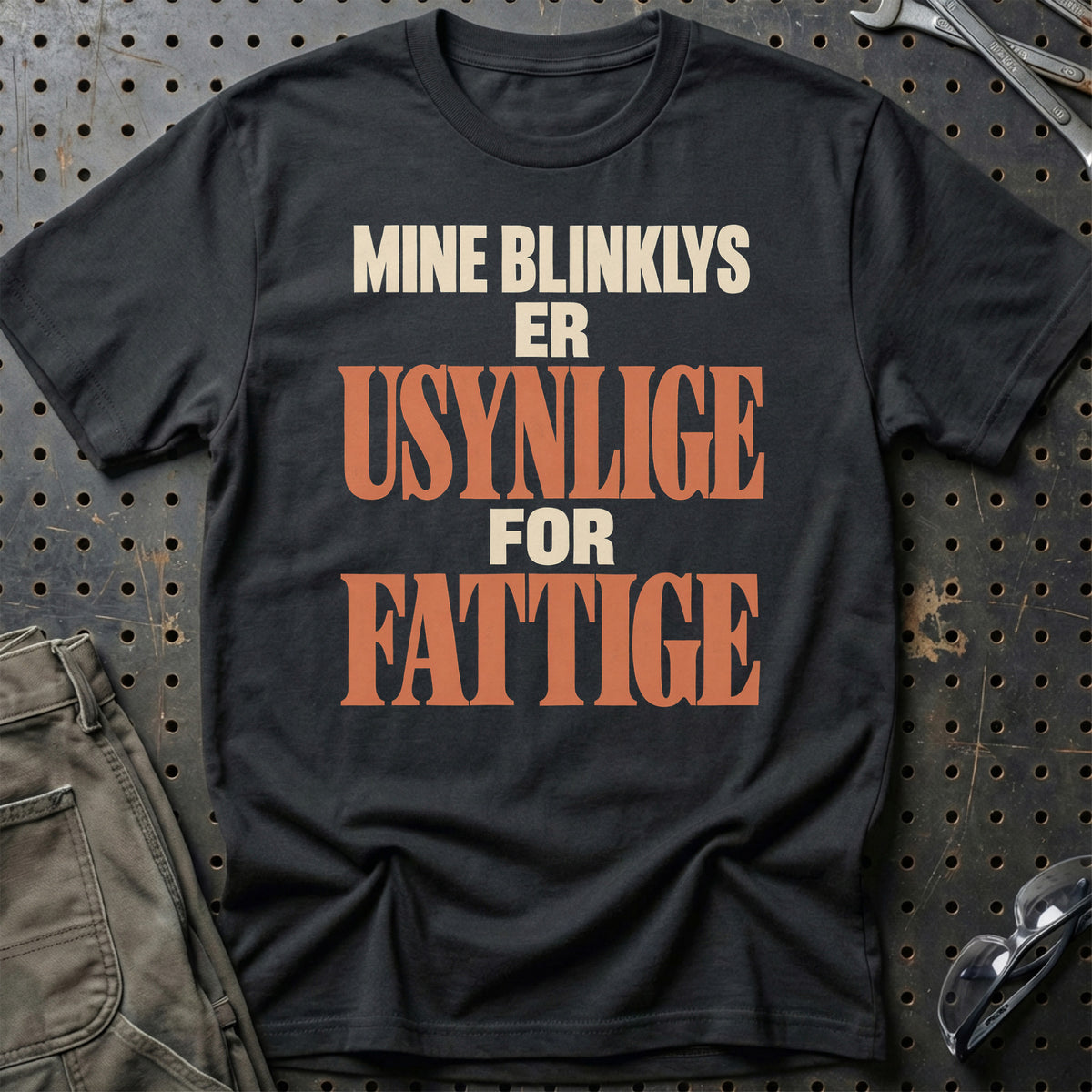 Mine Blinklys Er Usynlige For Fattige T-Shirt – Sort