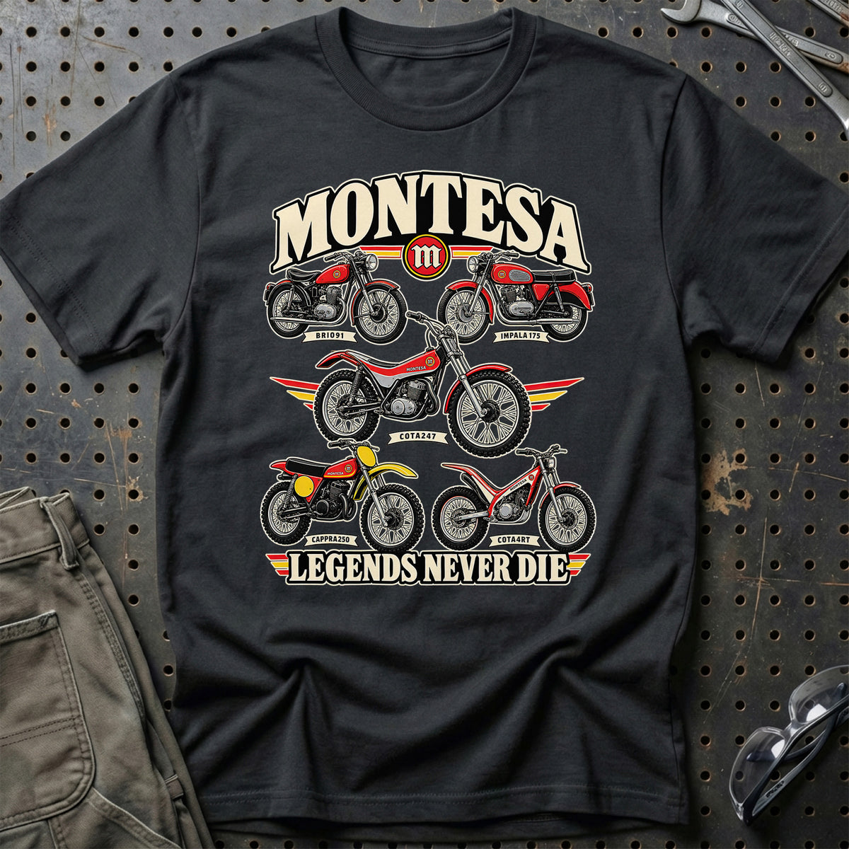Montesa Legends Never Die T-Shirt – Sort