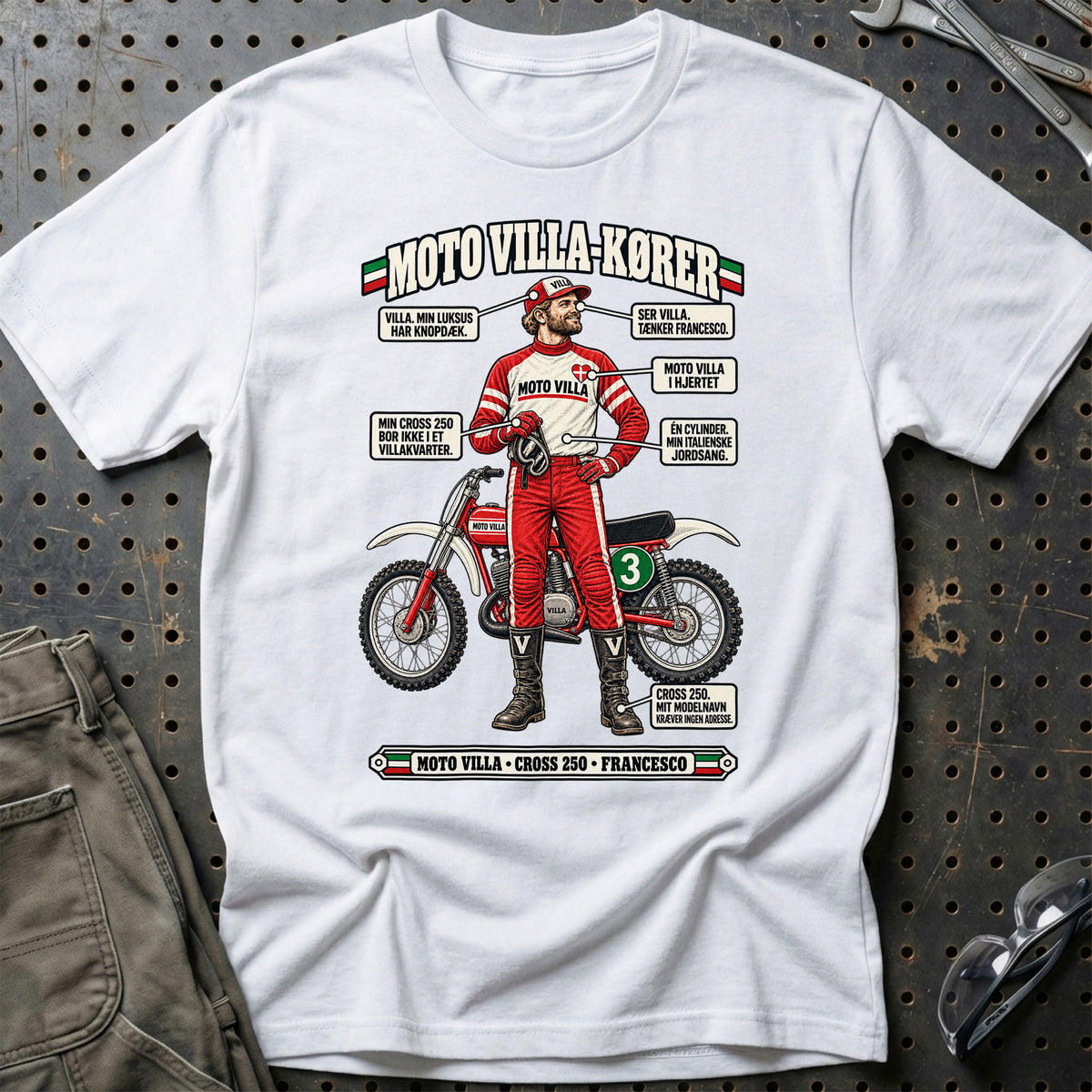 
Moto Villa-Kører T-Shirt – Hvid