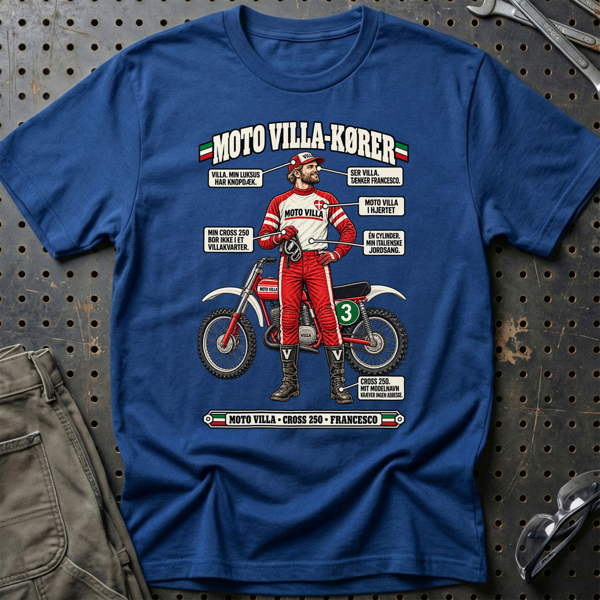 
Moto Villa-Kører T-Shirt – Blå Royal