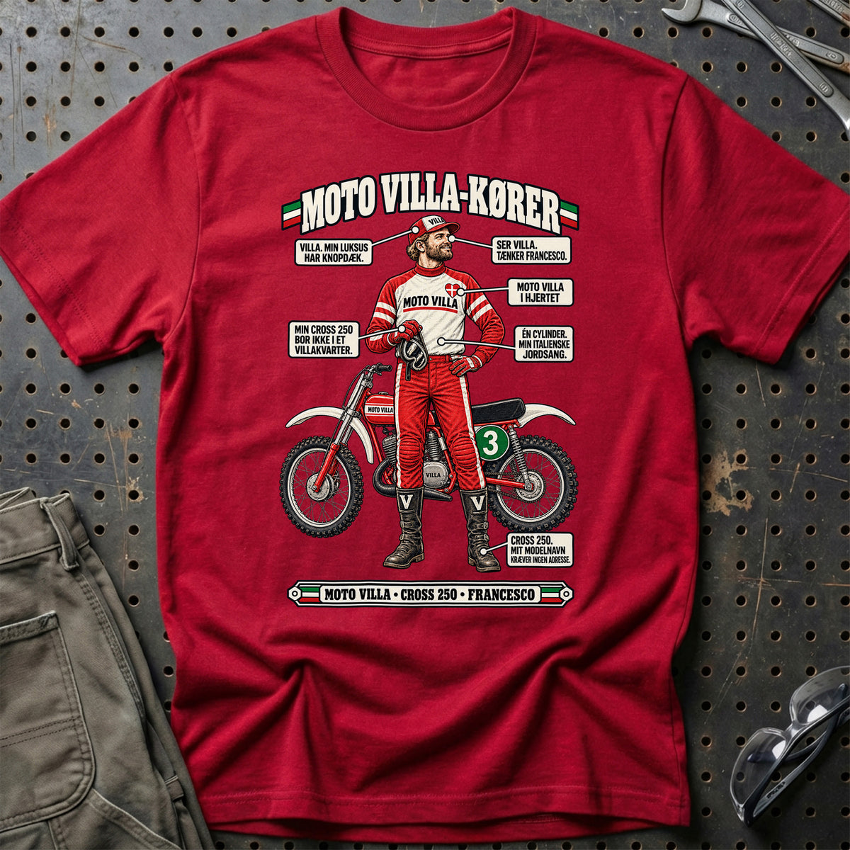 
Moto Villa-Kører T-Shirt – Rød