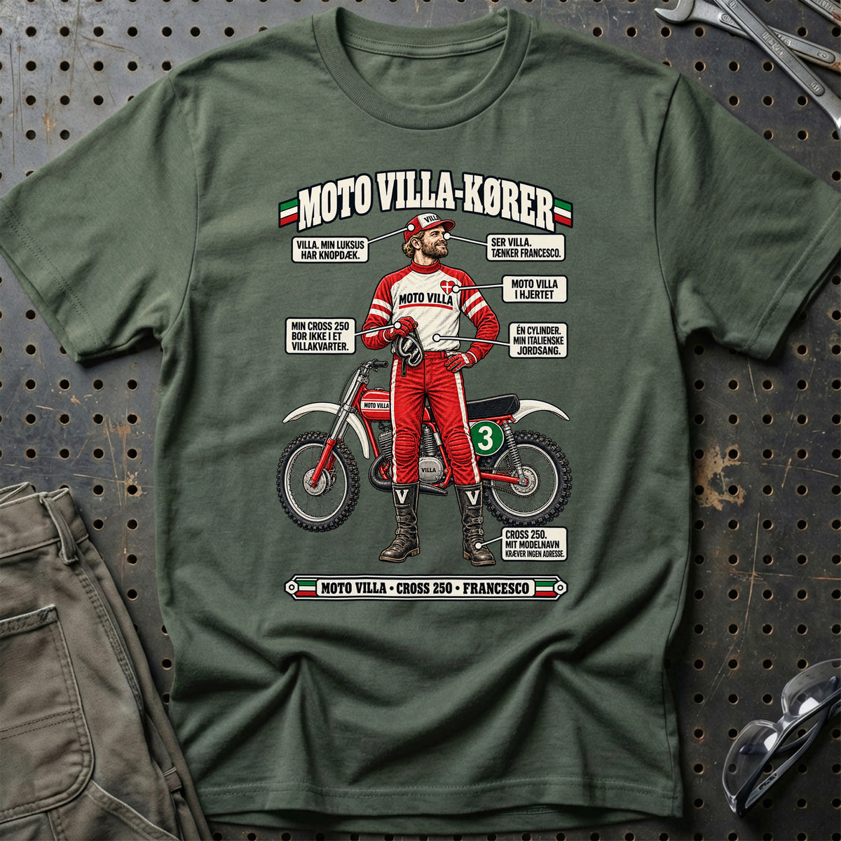 
Moto Villa-Kører T-Shirt – Grøn Militær