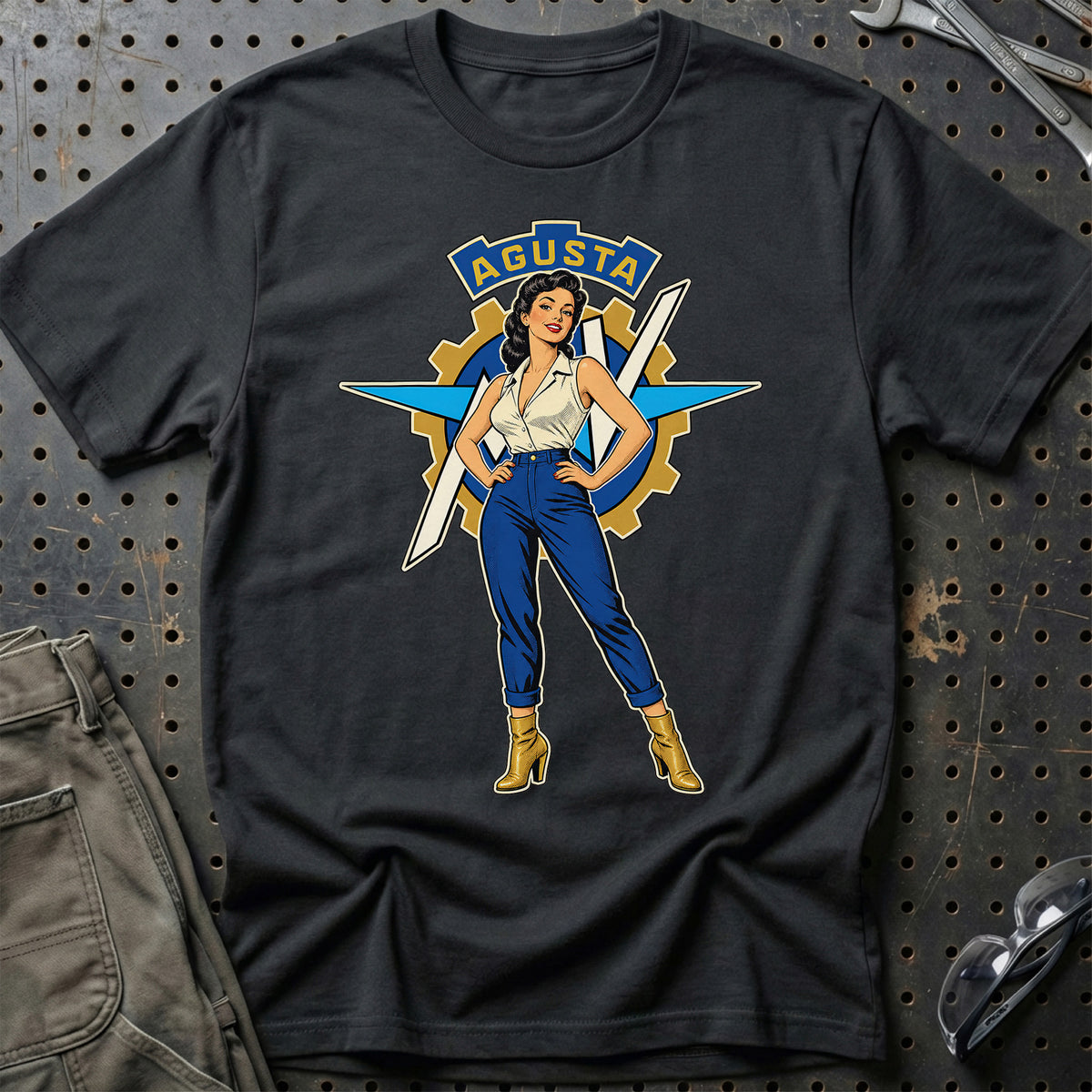 MV Agusta Retro Pinup T-Shirt – Sort