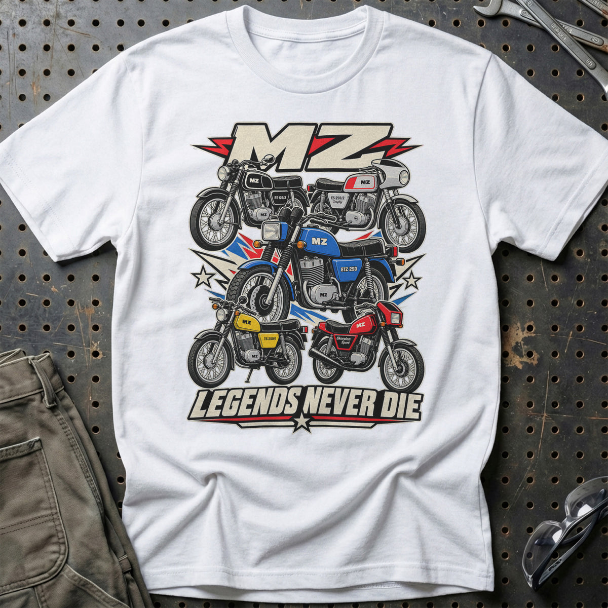 MZ Legends Never Die T-Shirt – Hvid