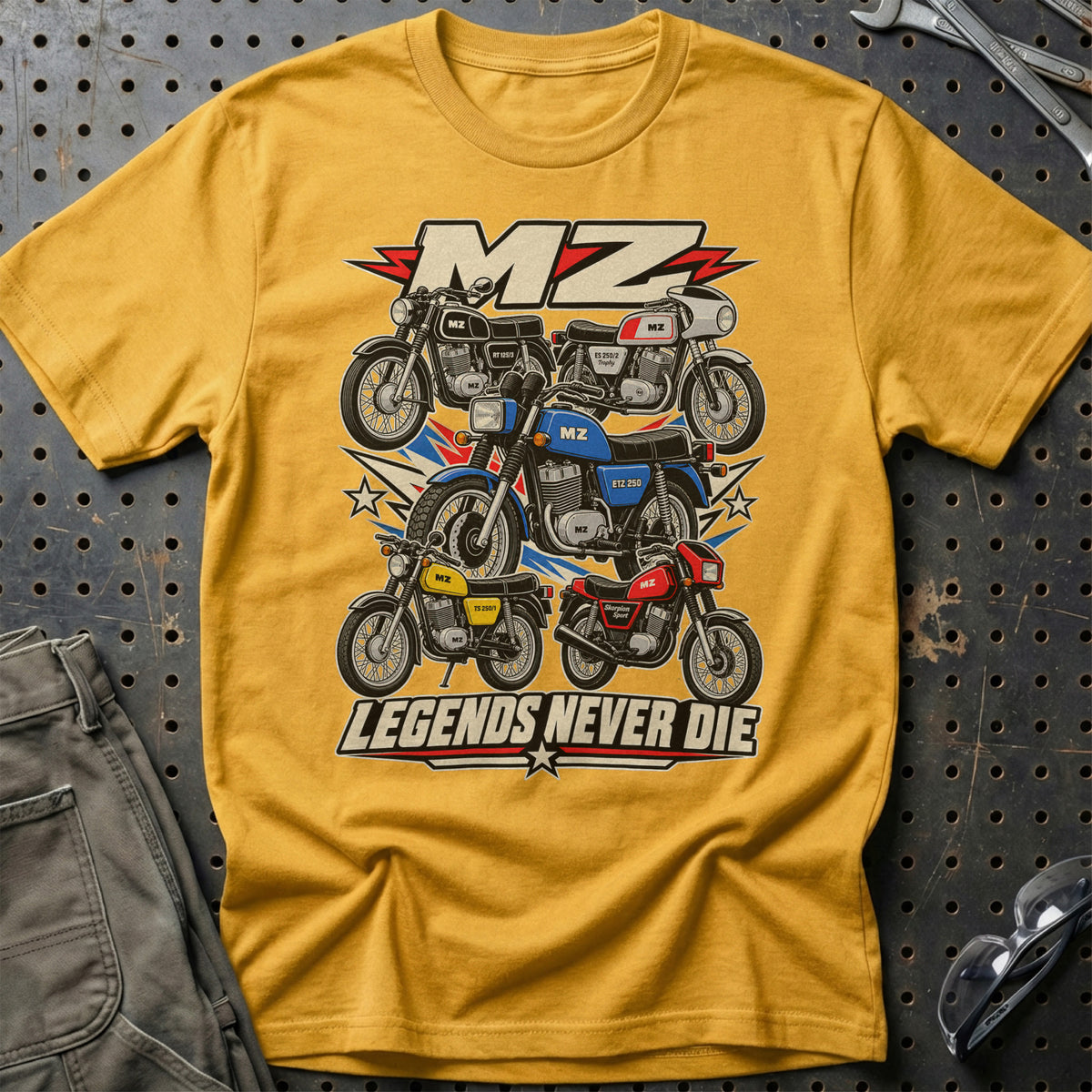 MZ Legends Never Die T-Shirt – Guld
