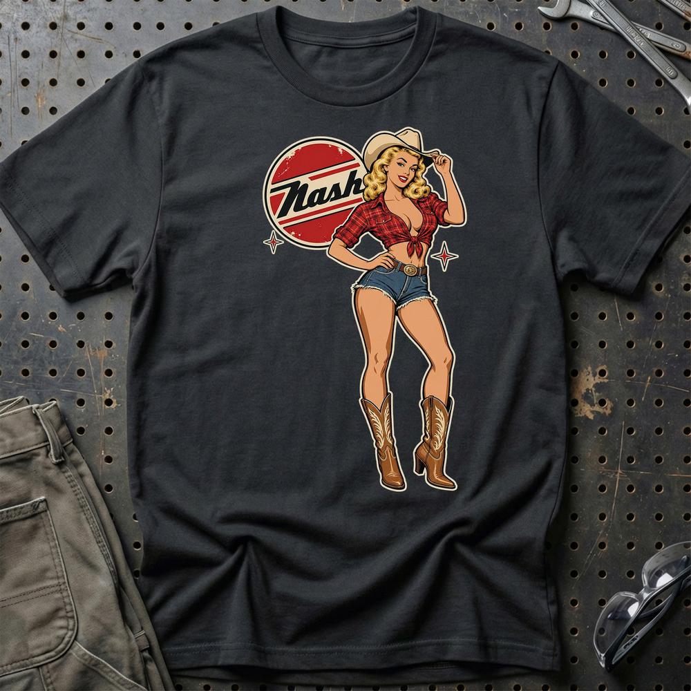 Nash Cowboy Pinup T-Shirt – Sort