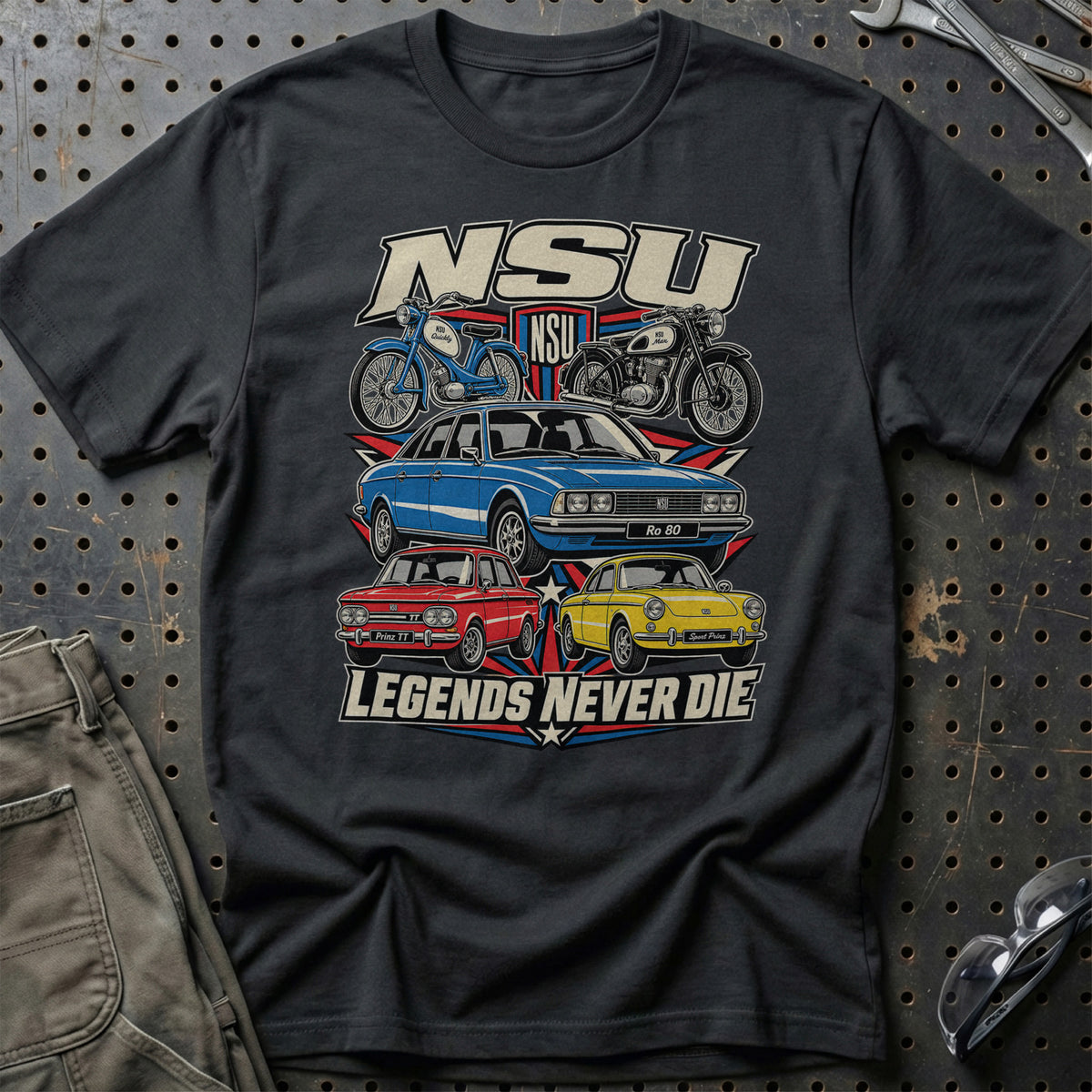 NSU Legends Never Die T-Shirt – Sort