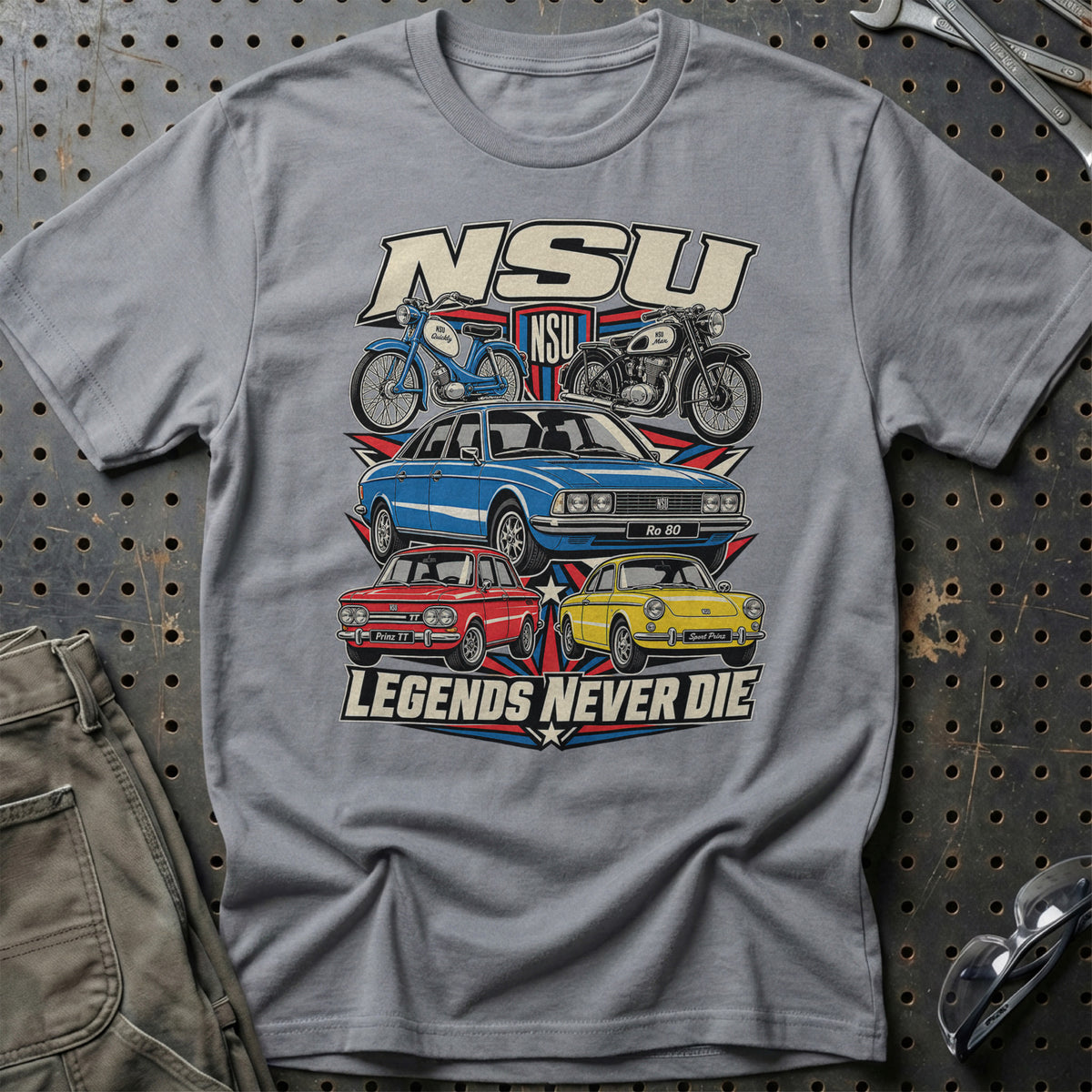 NSU Legends Never Die T-Shirt – Grå Sport