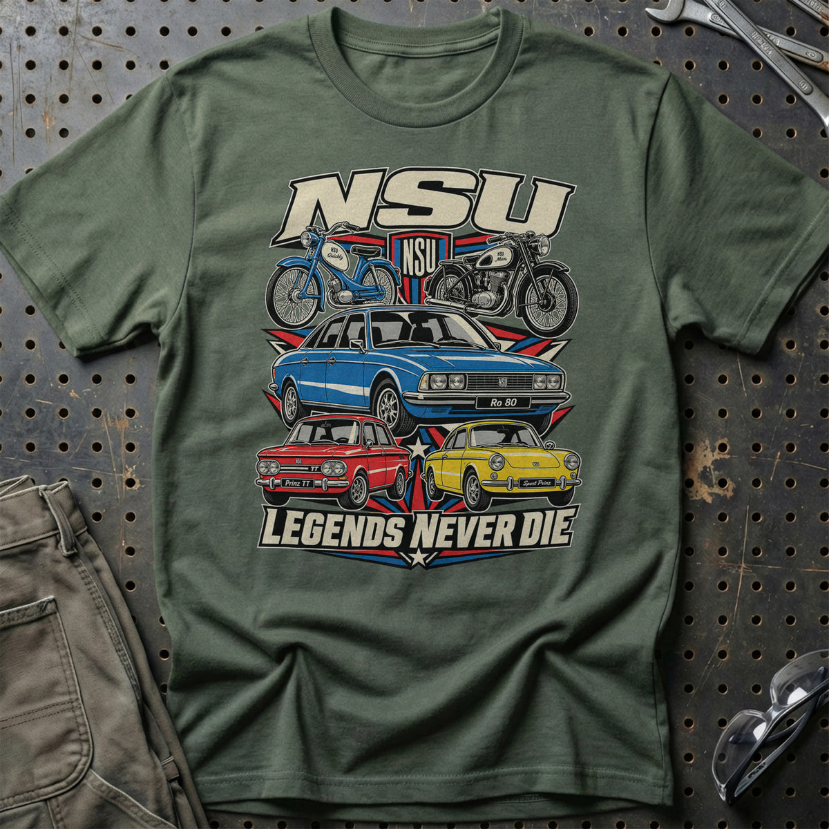 NSU Legends Never Die T-Shirt – Grøn Militær