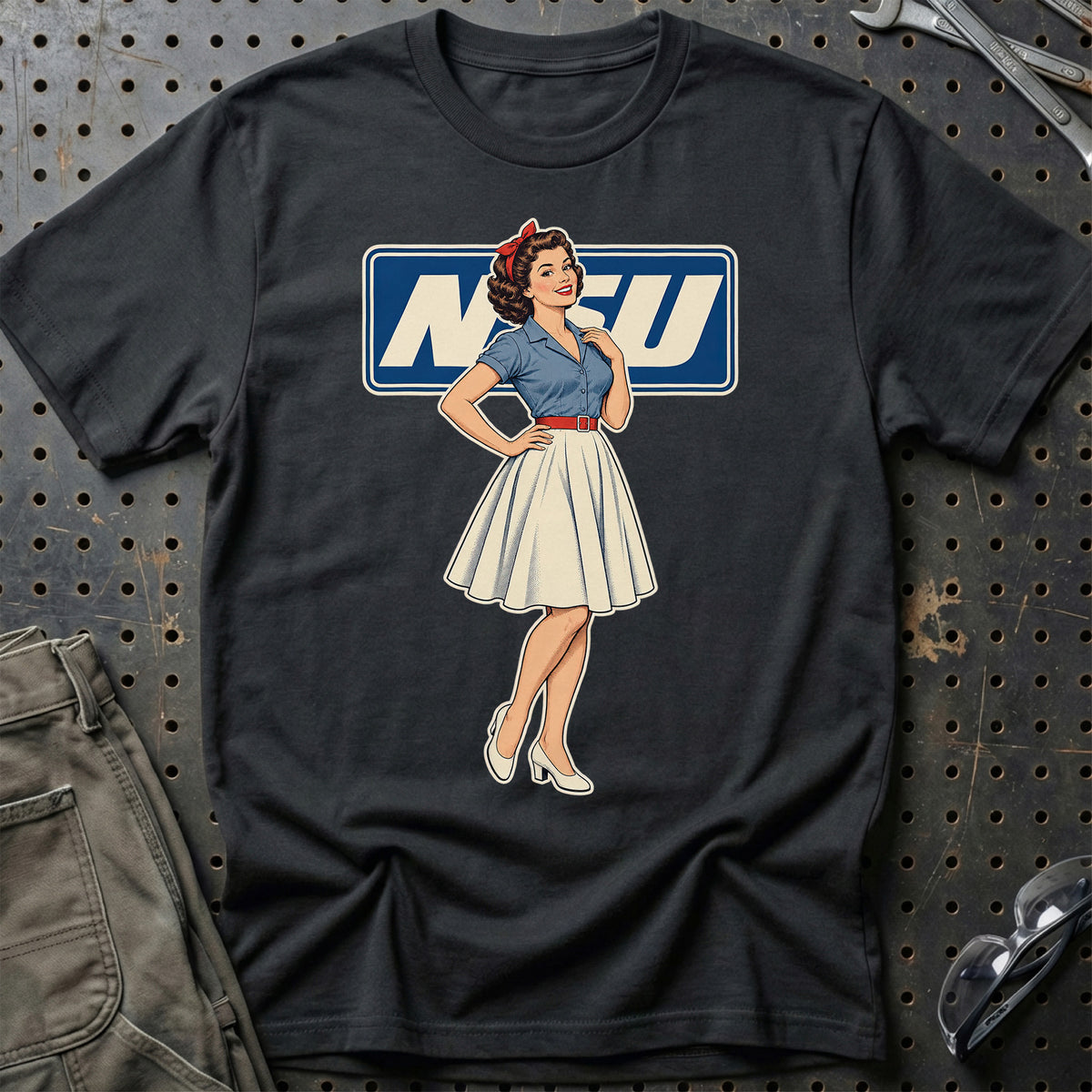 NSU Retro Pinup T-Shirt – Sort