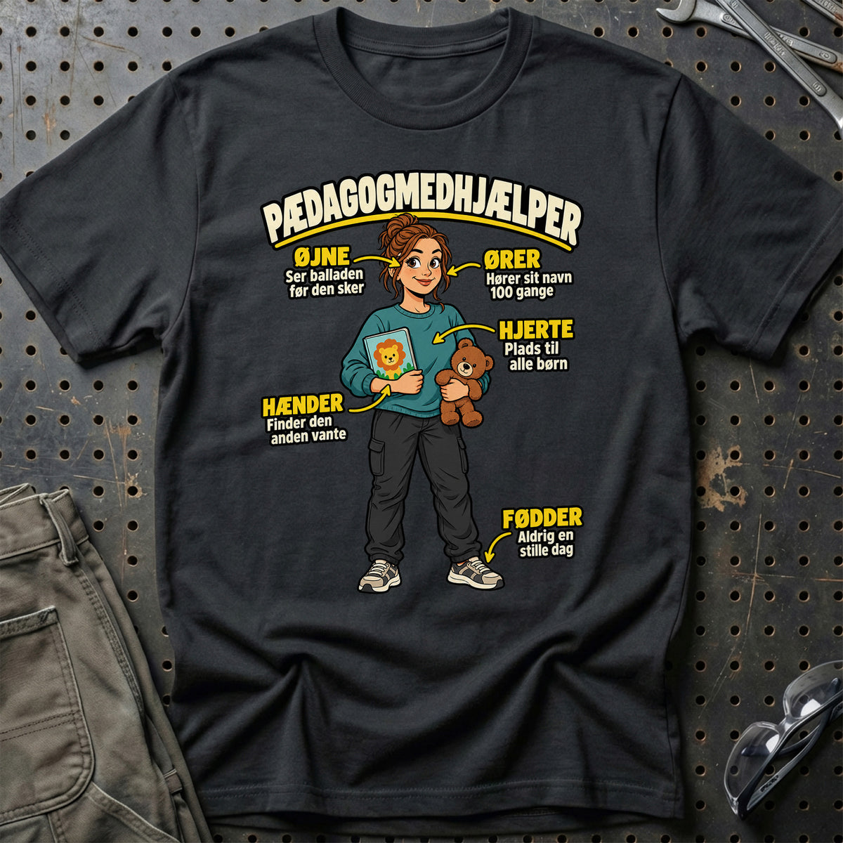 
Pædagogmedhjælper – Anatomi T-Shirt – Sort