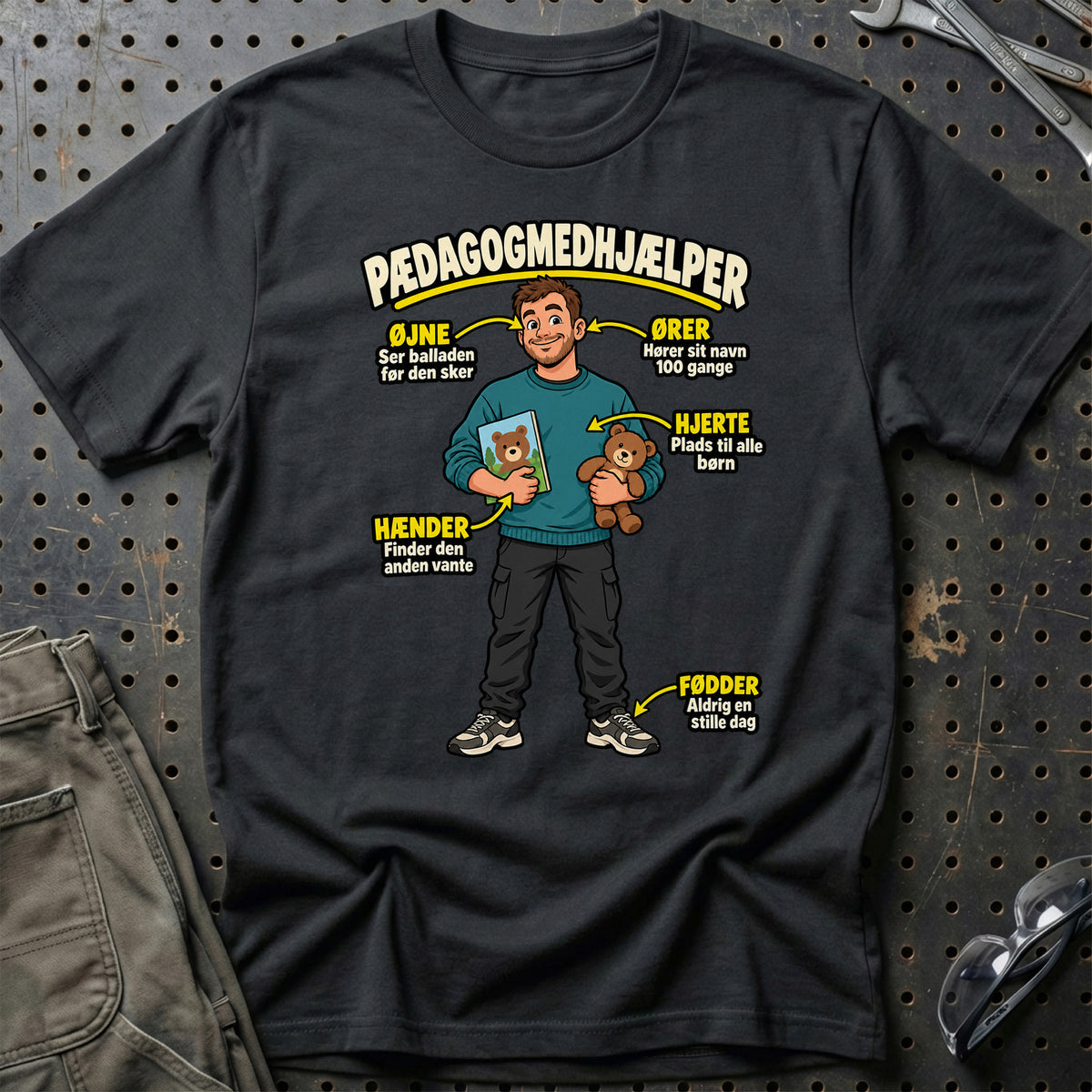 
Pædagogmedhjælper – Anatomi T-Shirt – Sort