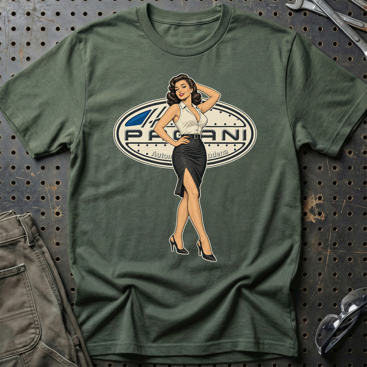 Pagani Retro Pinup T-Shirt – Grøn Militær