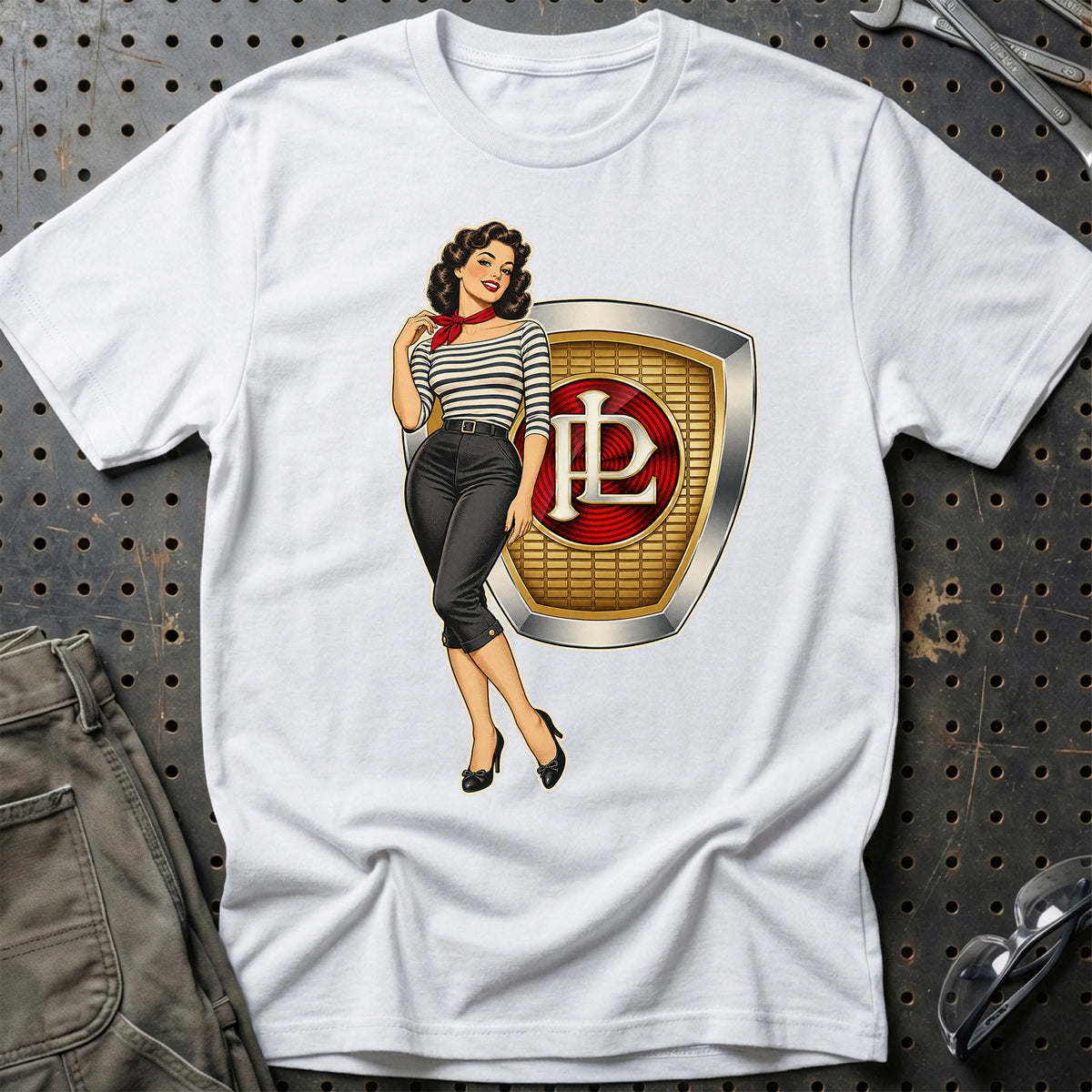 Panhard Retro Pinup T-Shirt – Hvid