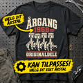 Personlig – Årgang originaldele – T-shirt med dit årstal – Sort