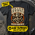 Personlig garage – T-Shirt med dit navn – Sort