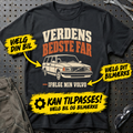 Personlig – Verdens bedste far ifølge min bil – T-shirt – Sort