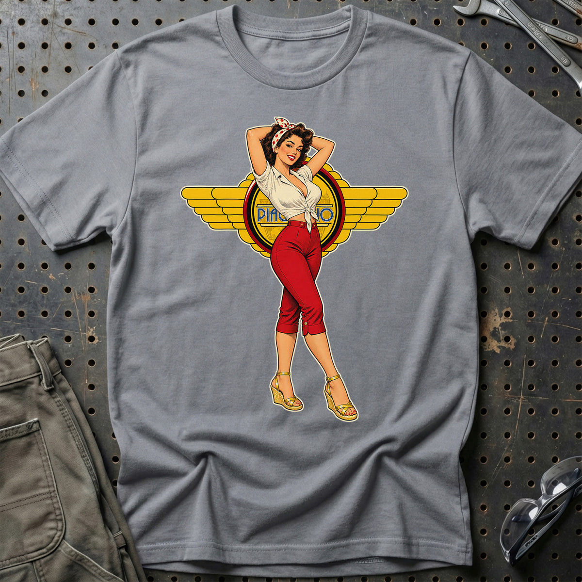 Piaggio Retro Pinup T-Shirt – Grå Sport
