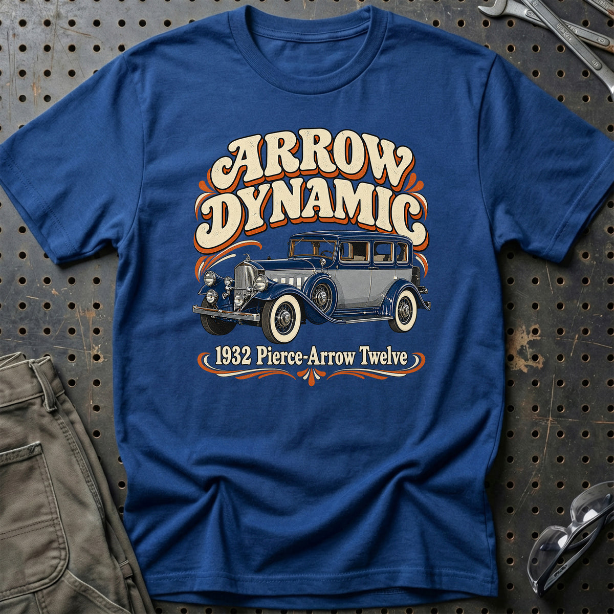 
Pierce-Arrow Twelve 1932 – Arrow Dynamic T-Shirt – Blå Royal