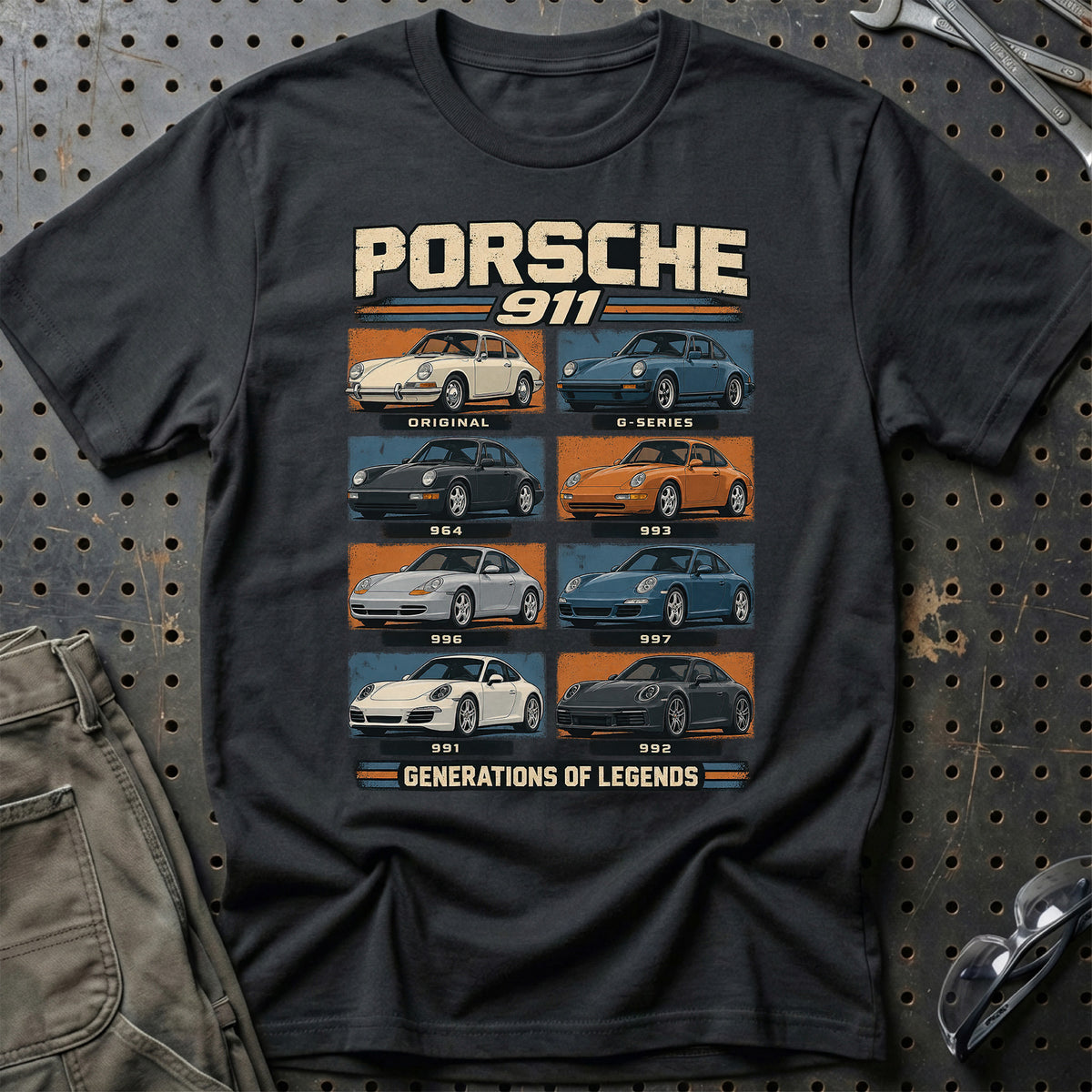 
Porsche 911 – Generations of Legends T-Shirt – Sort