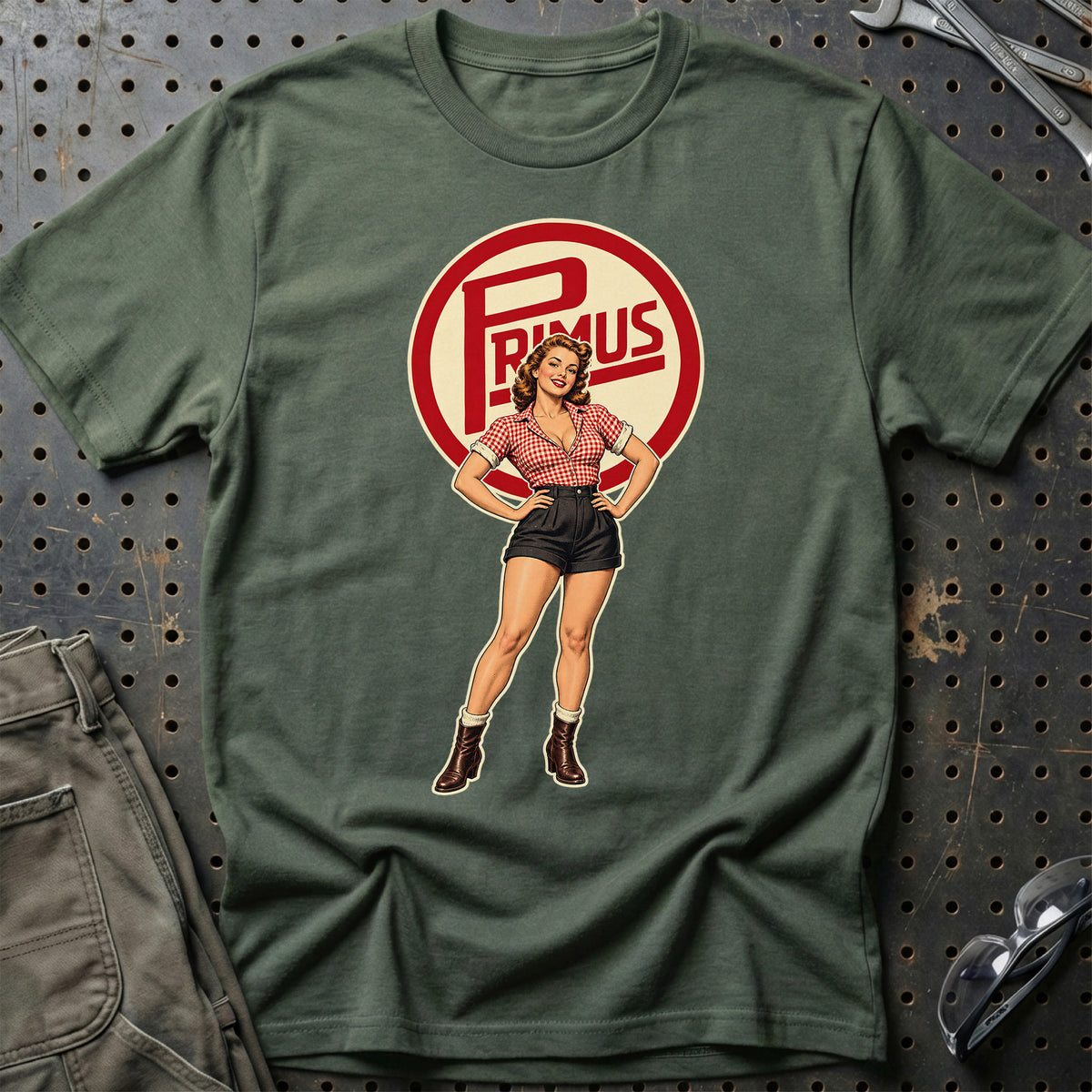 Primus Retro Pinup T-Shirt – Grøn Militær