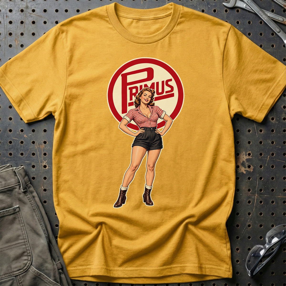 Primus Retro Pinup T-Shirt – Guld