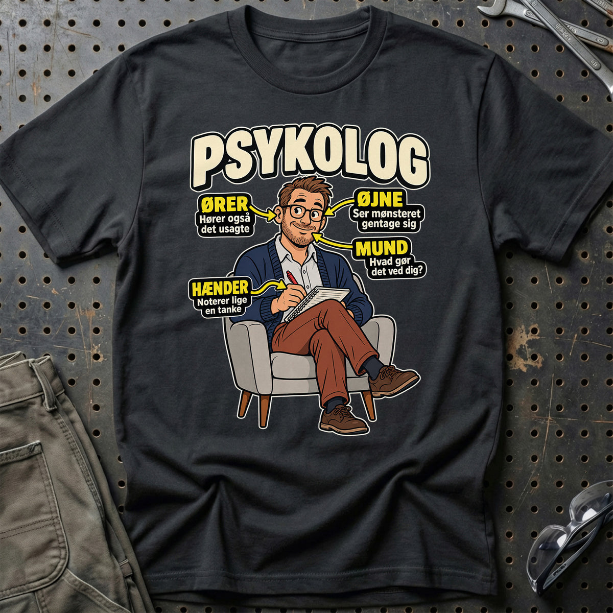Psykolog – Anatomi T-Shirt – Sort