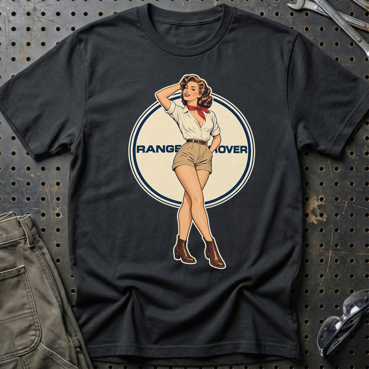 Range Rover Retro Pinup T-Shirt – Sort