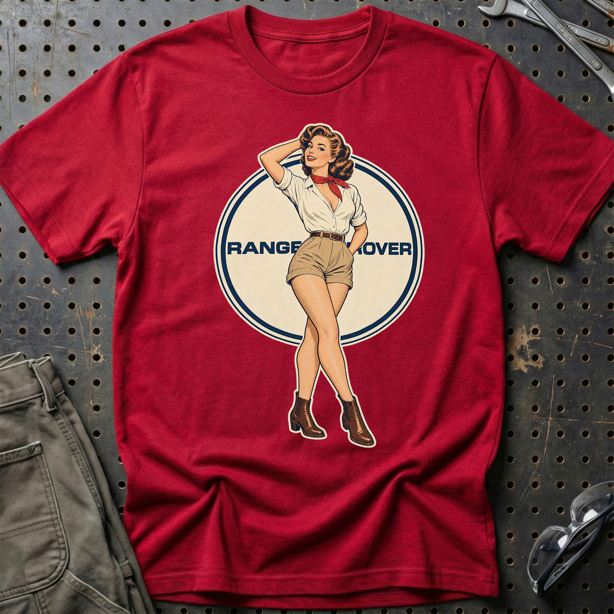 Range Rover Retro Pinup T-Shirt – Rød
