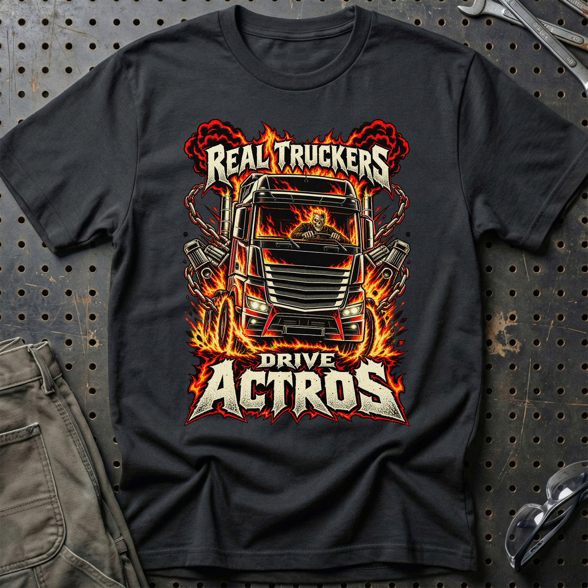 Real Truckers – Drive Actros T-Shirt – Sort