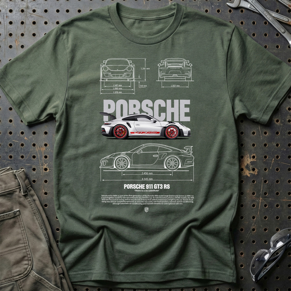 
Porsche 911 GT3 RS T-Shirt – Grøn Militær