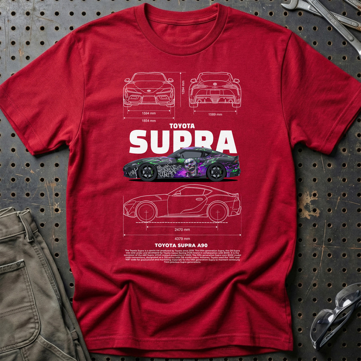 
Toyota Supra A90 T-Shirt – Rød