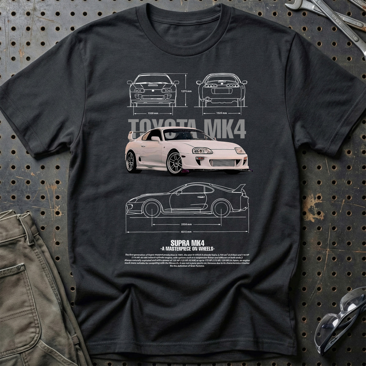 
Toyota Supra MK4 T-Shirt – Sort