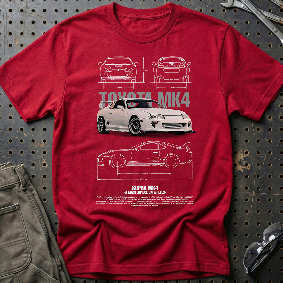 
Toyota Supra MK4 T-Shirt – Rød