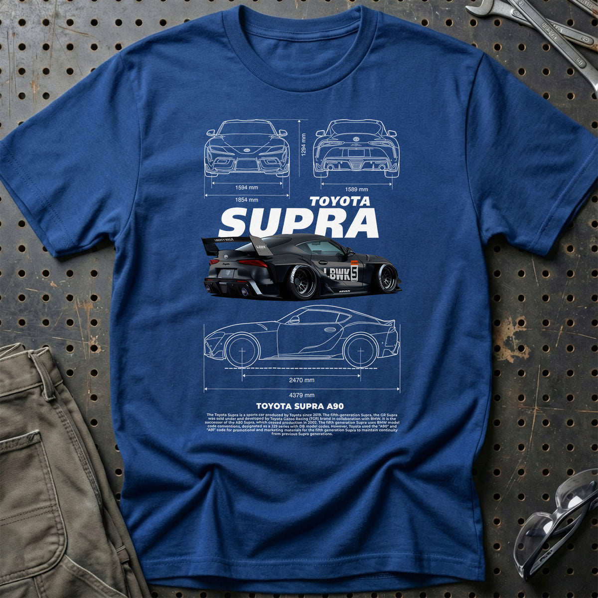 
Toyota Supra A90 T-Shirt – Blå Royal