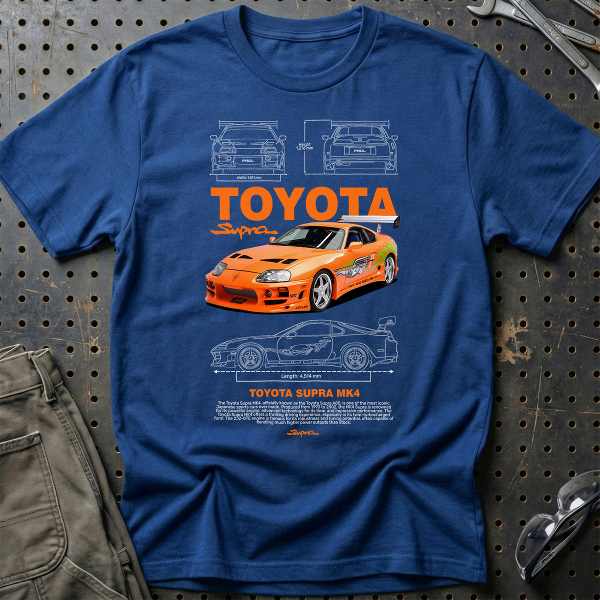 
Toyota Supra MK4 T-Shirt – Blå Royal