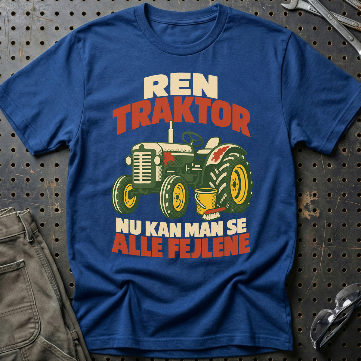 
Ren traktor nu kan man se alle fejlene – Retro – Unisex T-Shirt – Blå Royal