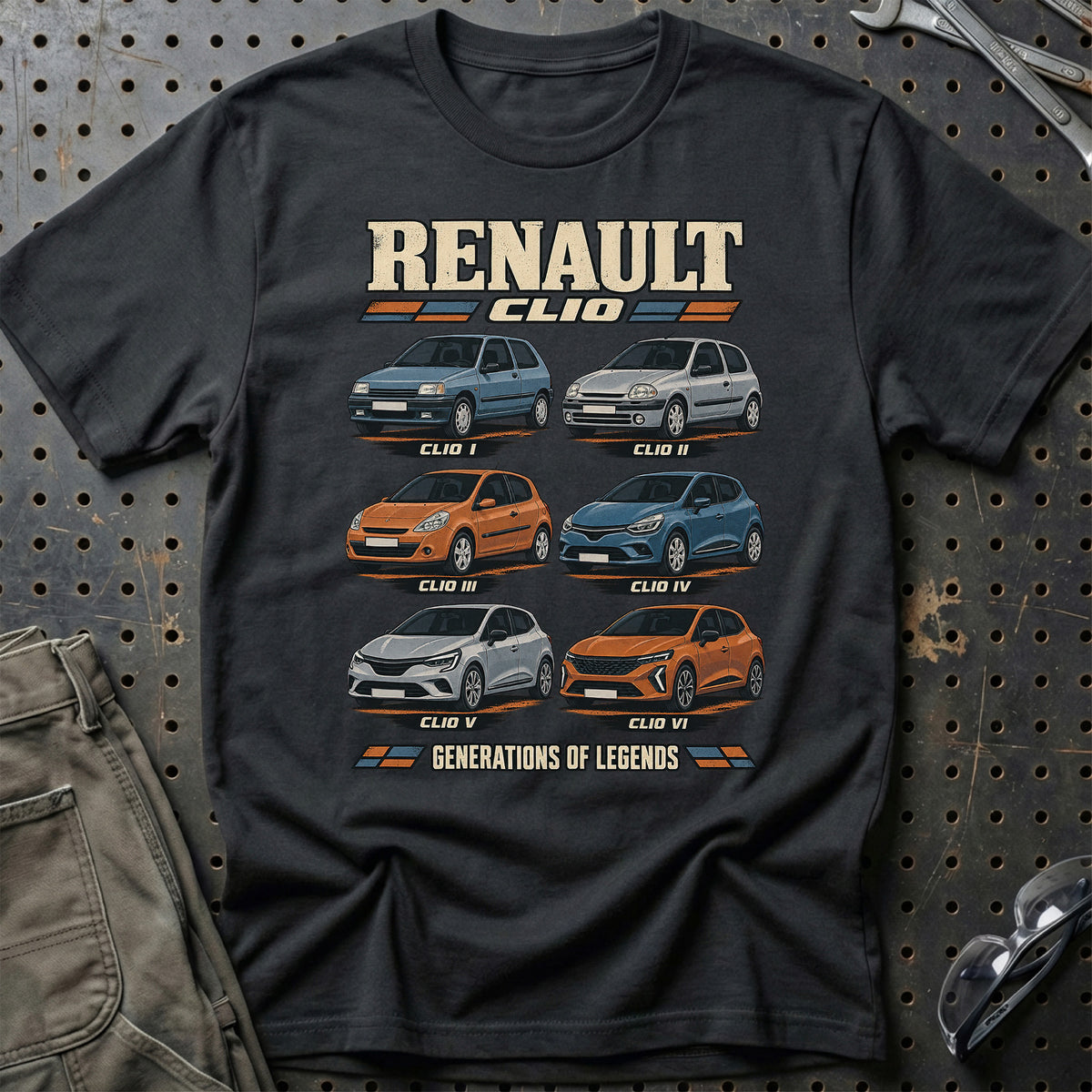 
Renault Clio – Generations of Legends T-Shirt – Sort